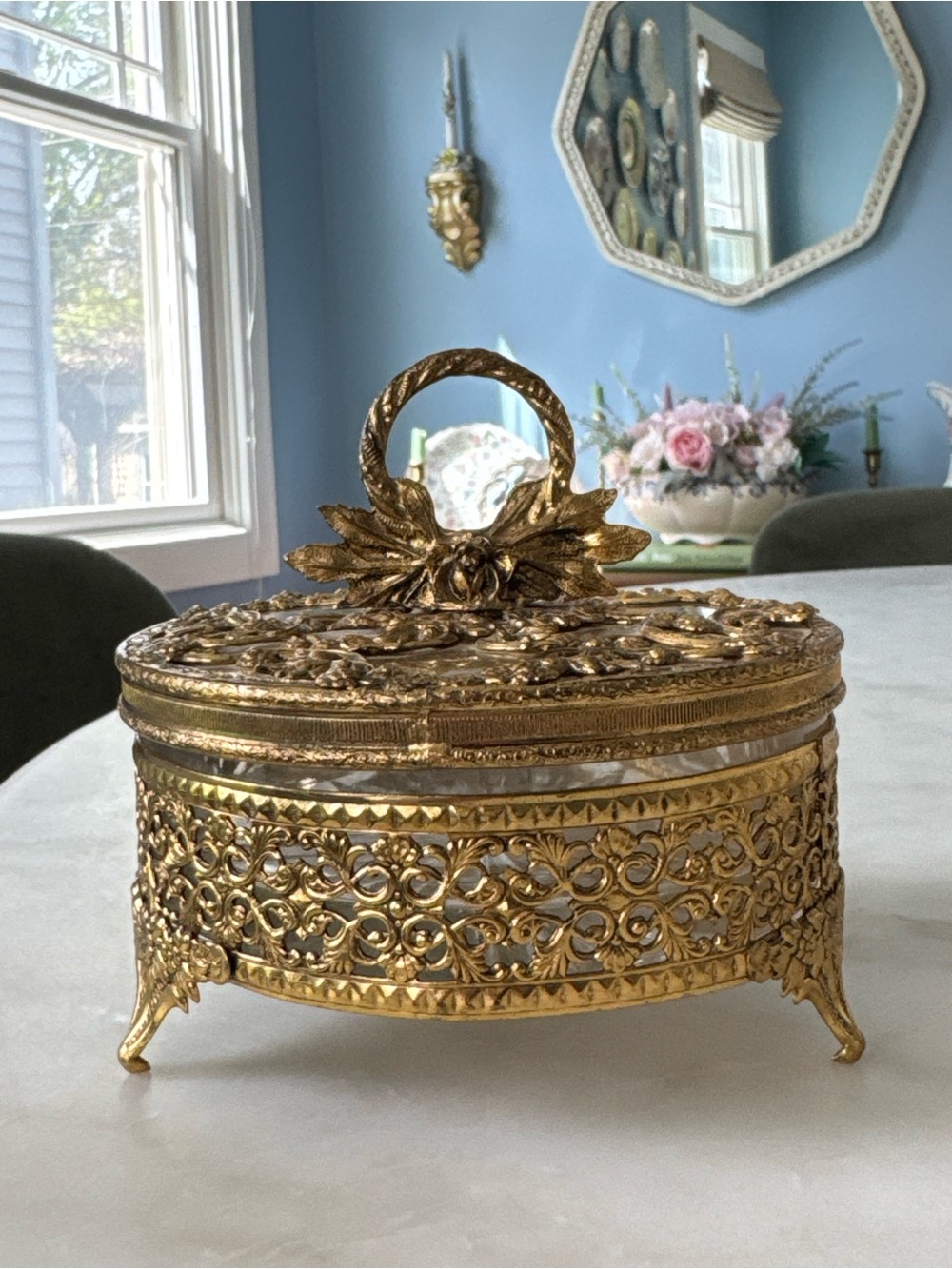Vintage Hollywood Regency Style Jewelry Box